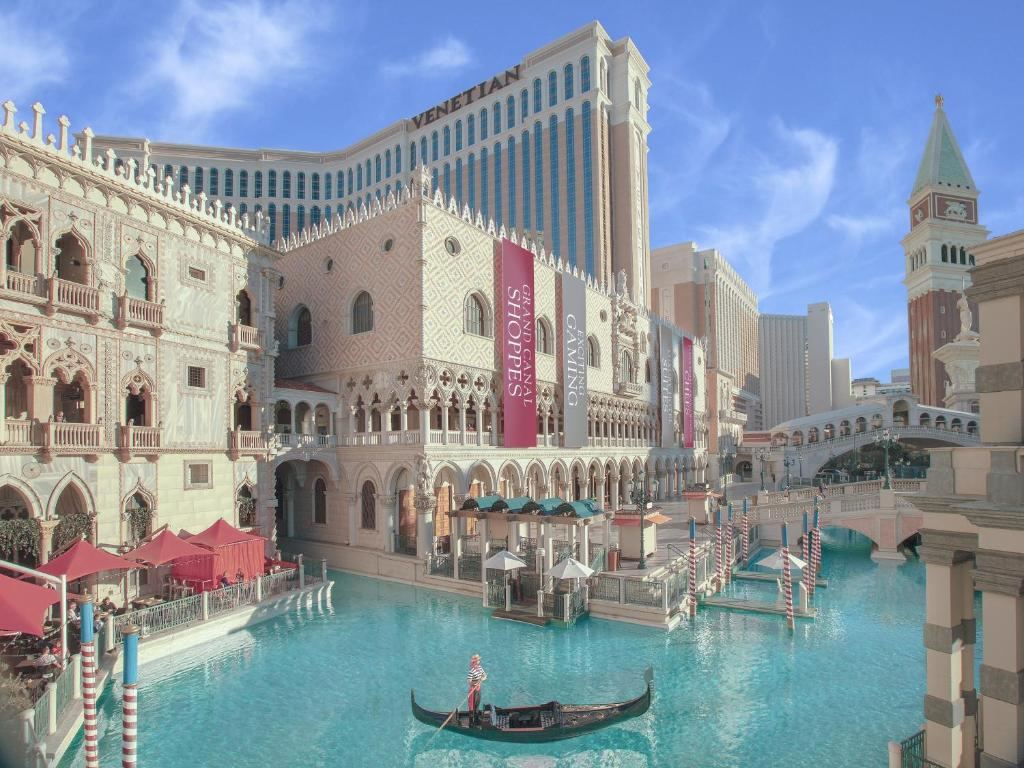 The Venetian's canals and ornate architecture in Las Vegas